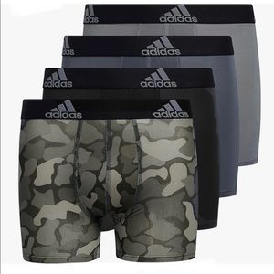 NWT Sz 6-8 Adidas Boys Boxer Briefs Underwear 4-Pack Kids Camo Toddler Army Gift